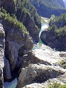 Looking down from Diablo Dam